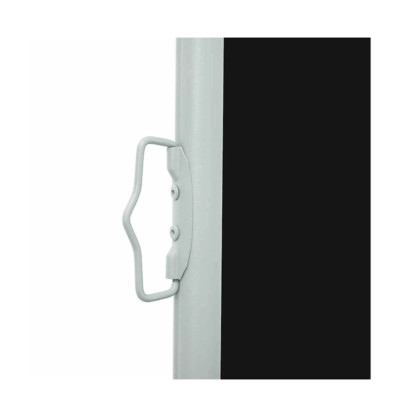 vidaXL Side Awning Black Steel frame, 100% polyester with Pu coating