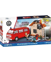Cobi Volkswagen T3 Feuerwehr Action Town 1:35 Scale 238-Piece Building Set, Ages 7+