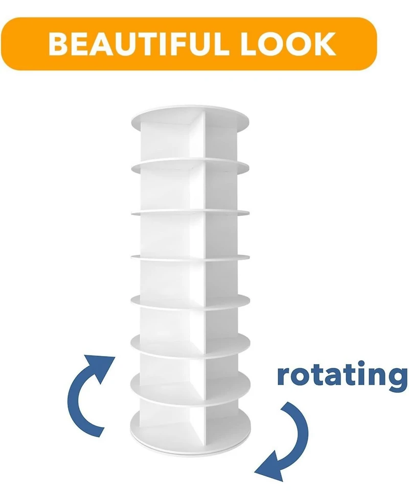 SpaceAid 7 Tier Rotating Shoe Rack Tower, 360degree(s) Spinning Shoe Organizer Carousel for Closet Storage, Vertical Shoe Display Rack