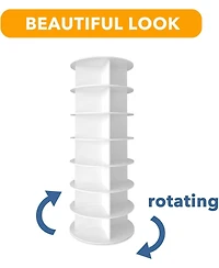 SpaceAid 7 Tier Rotating Shoe Rack Tower, 360degree(s) Spinning Shoe Organizer Carousel for Closet Storage, Vertical Shoe Display Rack