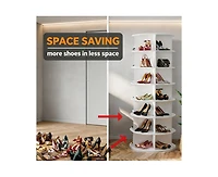 SpaceAid 7 Tier Rotating Shoe Rack Tower, 360degree(s) Spinning Shoe Organizer Carousel for Closet Storage, Vertical Shoe Display Rack