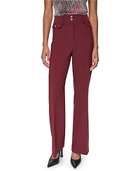 Dkny Petite Tech Tailoring Straight-Leg Mid-Rise Trouser