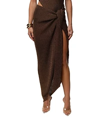 Jluxlabel Women's Hazel Metallic Wrap High-Waisted Skirt