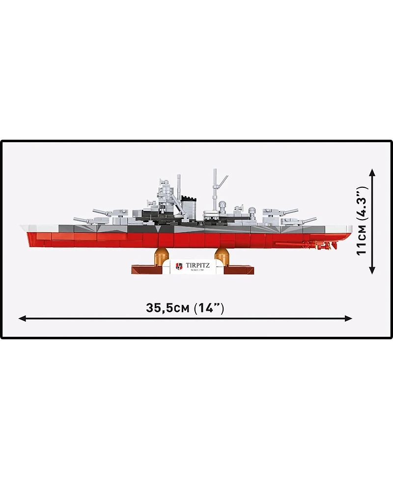 Cobi Historical Collection Wwii Battleship Tirpitz 593-Piece Building Set, Ages 8+