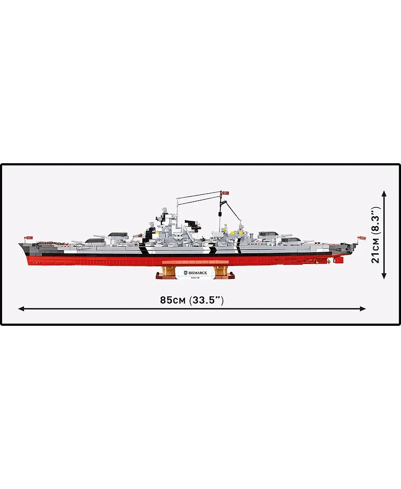 Cobi Historical Collection Wwii Battleship Bismarck 1:300 Scale Model 3,204-Piece Building Set, Ages 12+
