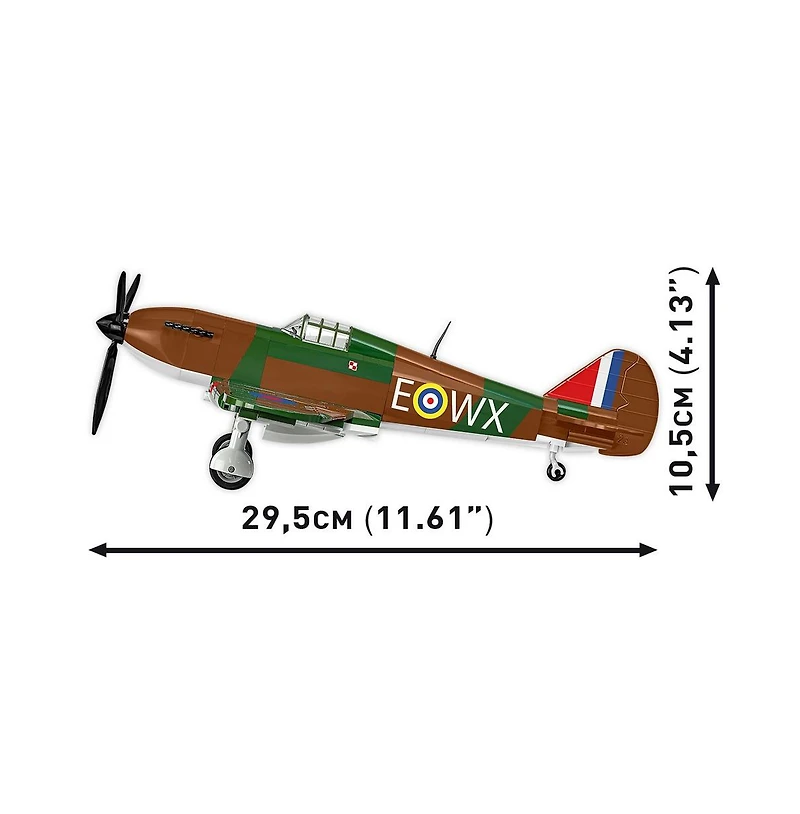 Cobi Historical Collection Wwii Hawker Hurricane (No 302 Sqn. Raf) 375-Piece Building Set, Ages 8+