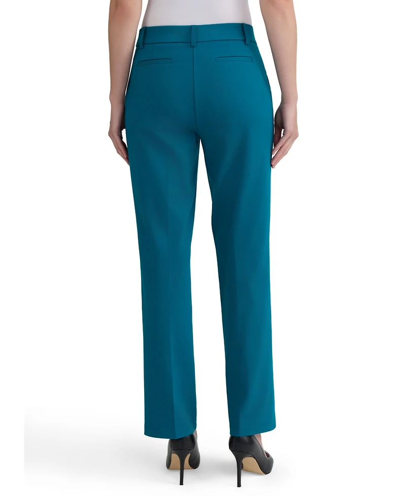 Kasper Women's Audrey Pull-On Mid-Rise Slim-Leg Trouser