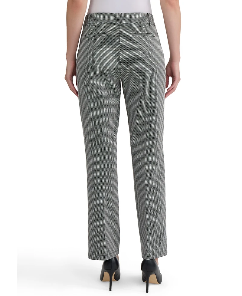 Kasper Women's Audrey Jacquard Straight-Leg Compression Pants