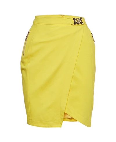 Pre-Owned Versace Women's Wrap Mini Pencil Skirt