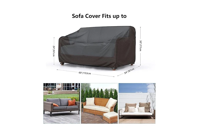 Cushry Heavy Duty Patio Sofa Cover Waterproof, Mrrihand 2-Seater Outdoor Sofa