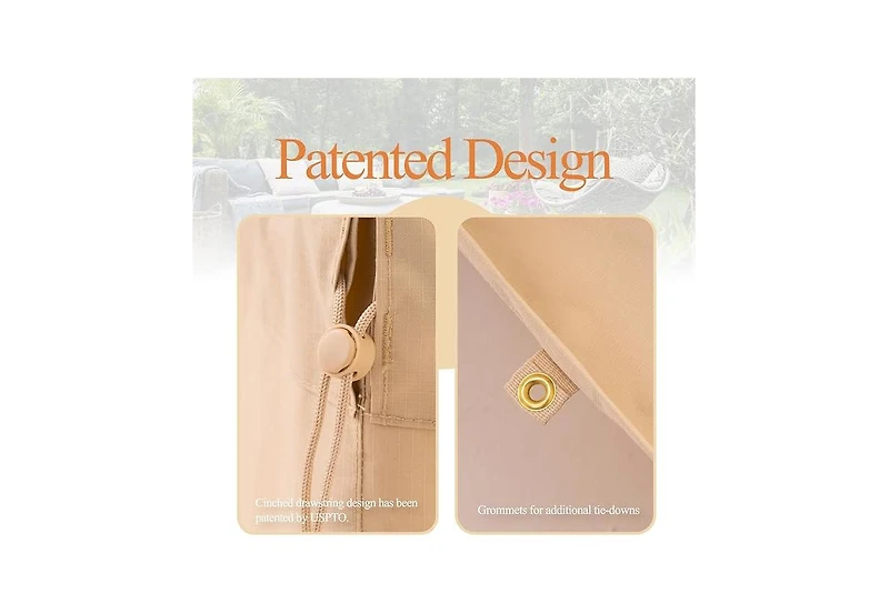 Cushry Patio Sofa Covers Waterproof, Deck Sofa Chair Set Covers Anti-Fading, Wind Resistant, 87W x 42D x 35H Inches