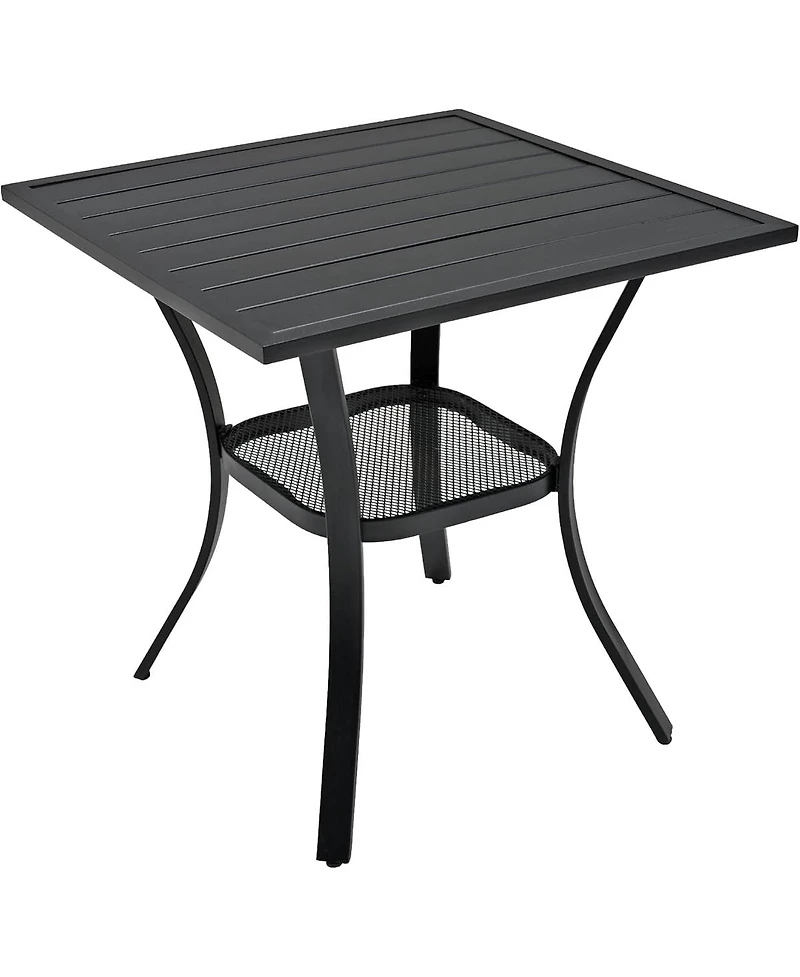 Cushry Round Outdoor Dining Table, 48-inch All-Weather Patio Table with Adjustable Umbrella Hole