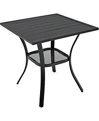 Cushry Round Outdoor Dining Table, 48-inch All-Weather Patio Table with Adjustable Umbrella Hole