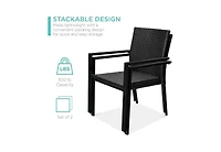 Cushry Set of 2 Stackable Outdoor Wicker Dining Chairs