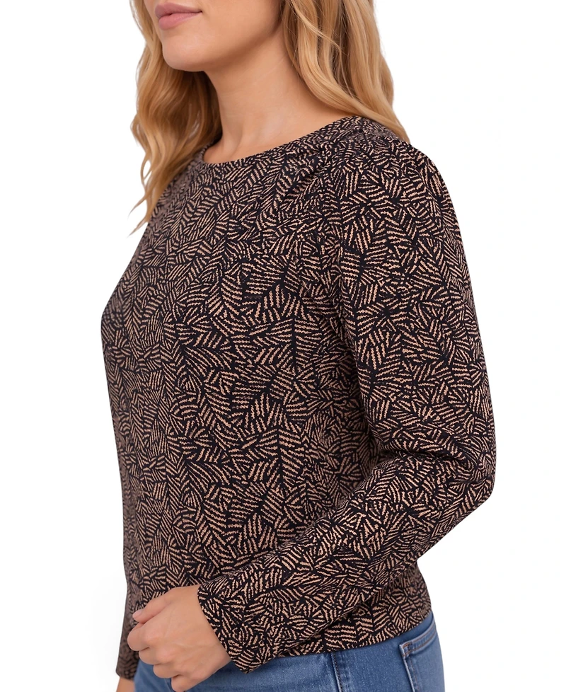 Liverpool Los Angeles Petite Jewel Neck Long-Sleeve T-Shirt