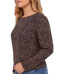 Liverpool Los Angeles Petite Jewel Neck Long-Sleeve T-Shirt