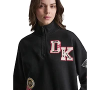 Dkny Sport Women's Campus Patch Quarter-Zip Sweatshirt