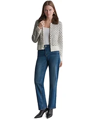 Bcbg Women's Long-Sleeve Faux Fur Collar Cardigan