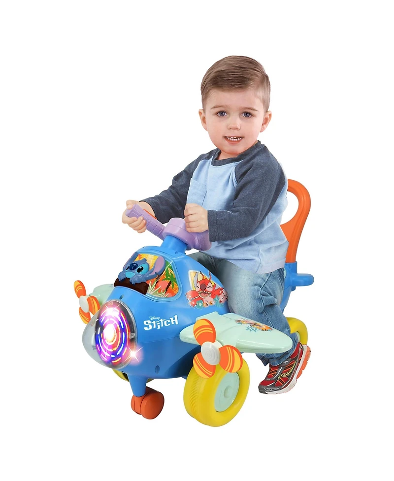 Kiddieland Activity Plane Stitch Lights and Sounds Ride-On, Ages 12-36 Mo.