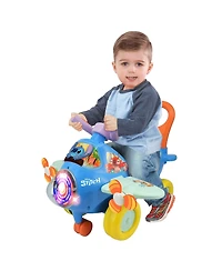 Kiddieland Activity Plane Stitch Lights and Sounds Ride-On, Ages 12-36 Mo.