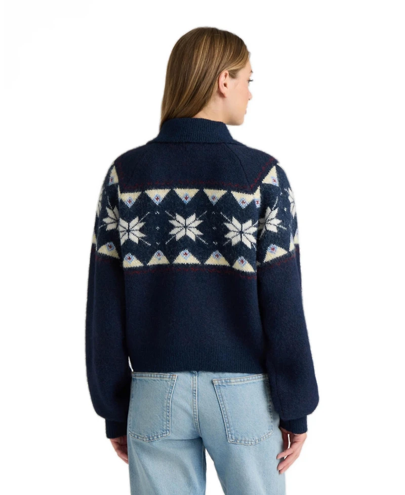 Nvlt Women's Fair Isle Full-Zip Raglan-Sleeve Jacket
