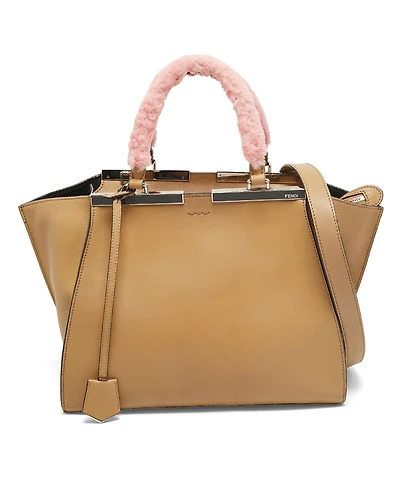 Pre-Owned Fendi Women's Leather Tote with Shearling Handles