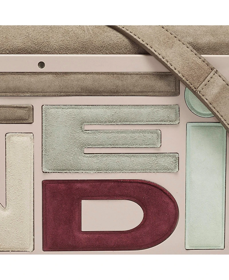 Pre-Owned Fendi Women's Logo Suede and Plexiglass Clutch Bag