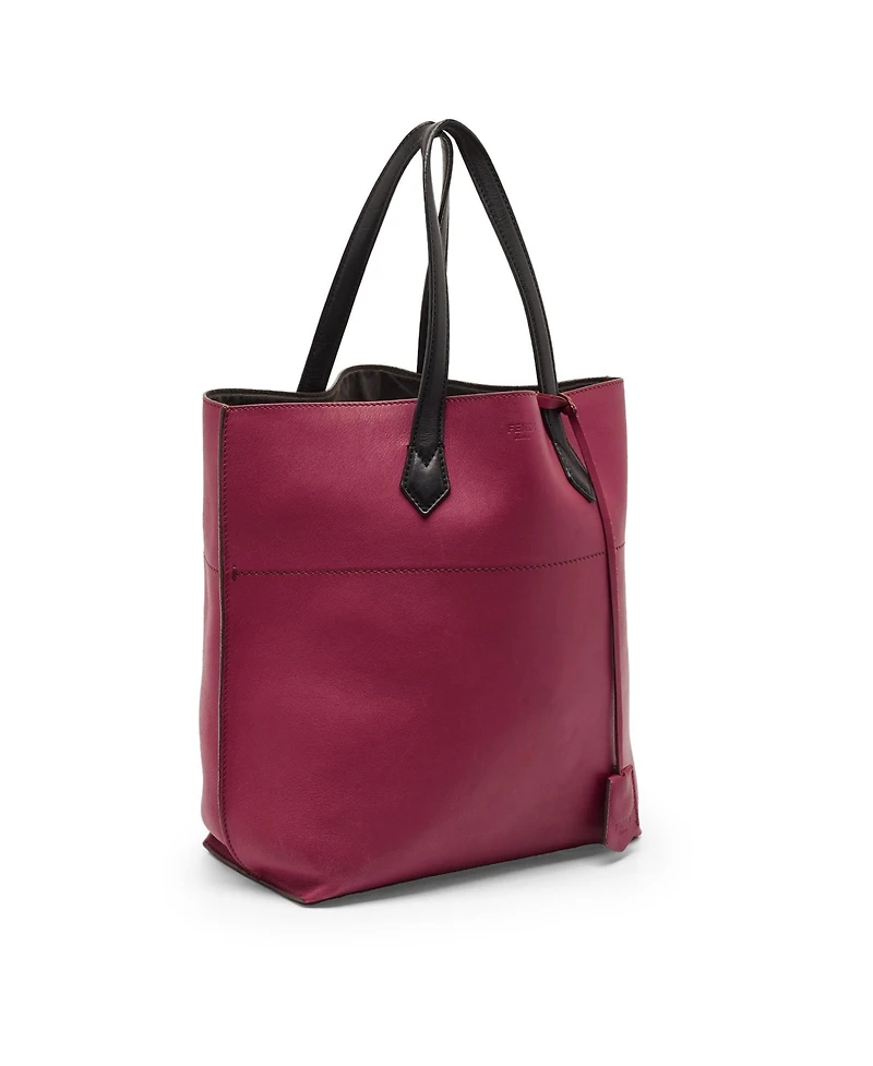 Pre-Owned Fendi All In Two-Tone Leather Shopping Tote