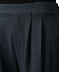 Cable & Gauge Women's Pleated Wide-Leg Pull-On Pants