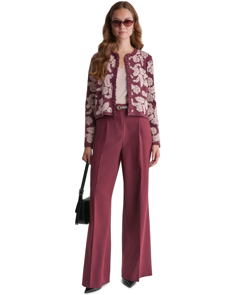 Bcbg Women's Floral Crew-Neck Cardigan