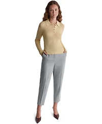 Bcbg Women's Long-Sleeve Knit Polo Shirt