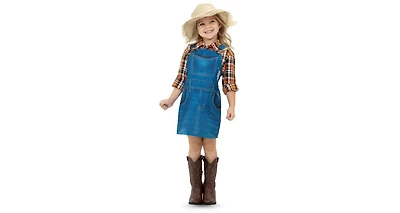 Dress Up America Girls Farmer Costume Set - Classic Farm Outfit for Children, Dress Up, Halloween and School Events
