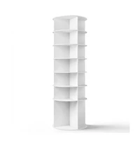 Slickblue 7-Tier Revolving Shoe Storage Rack with Wood-Plastic Composite Frame