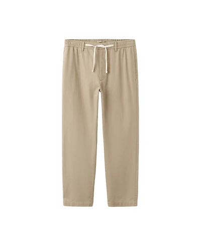 Mango Men's New Now Relaxed-Fit Cotton-Linen Blend Trousers