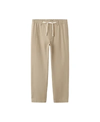 Mango Men's New Now Relaxed-Fit Cotton-Linen Blend Trousers