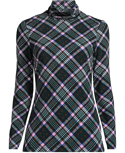 Lands' End Plus Lightweight Jersey Long Sleeve Turtleneck