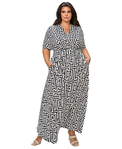 L I V D Plus Katsia Empire Waist Dress