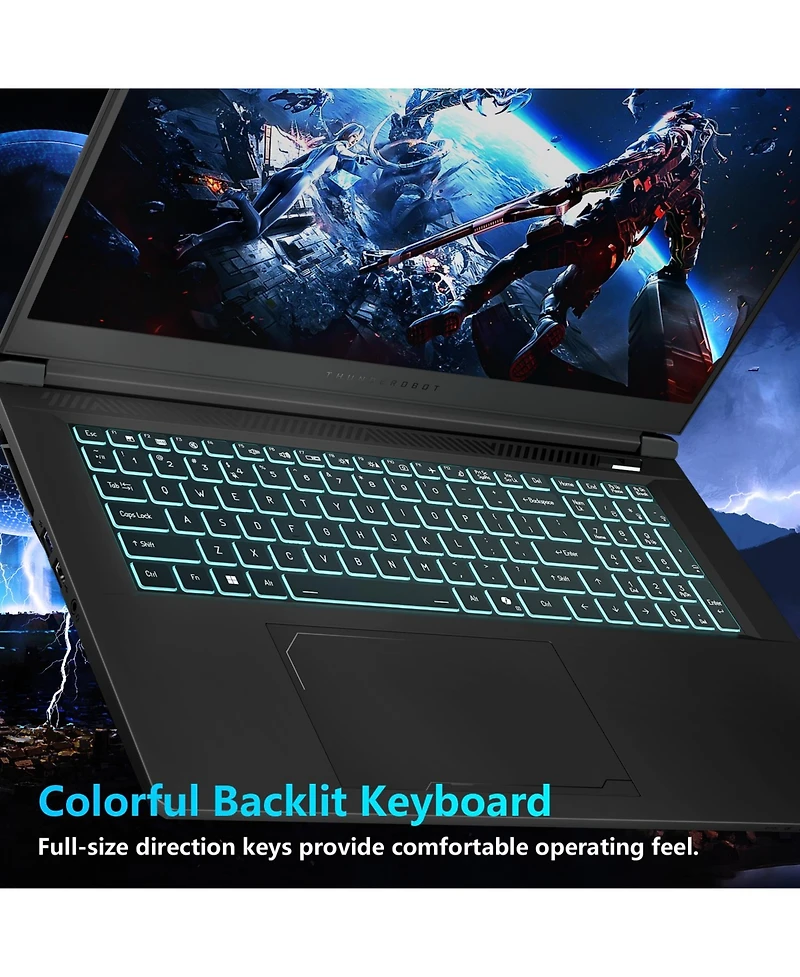 Thunderobot Storm 17 Gaming Laptop, 17.3" Qhd 165Hz 2K, Amd Ryzen 7 255, Nvidia GeForce Rtx 5070, 32GB DDR5, 1TB Ssd, Wi-Fi 6, Windows 11 Home, Black