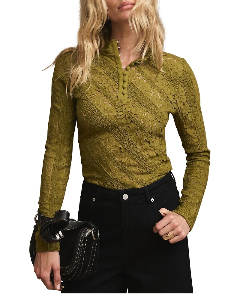 Mint Velvet Women's Lace Detail Top