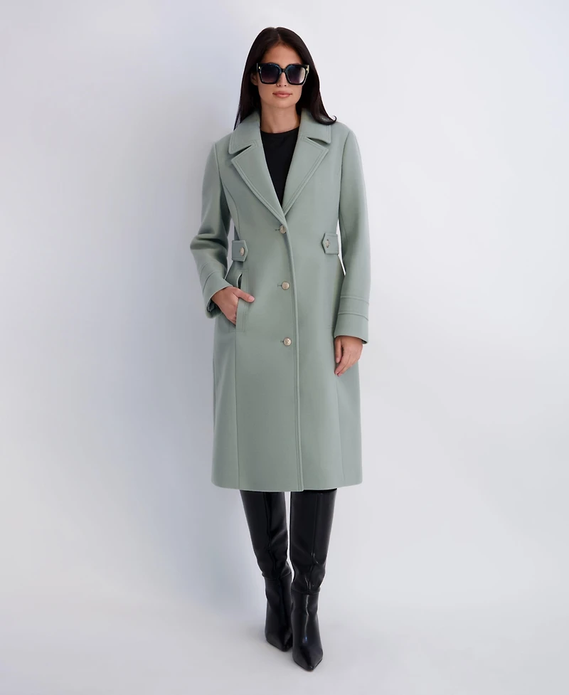 Kensie Women's Faux Wool Walker With Button Front