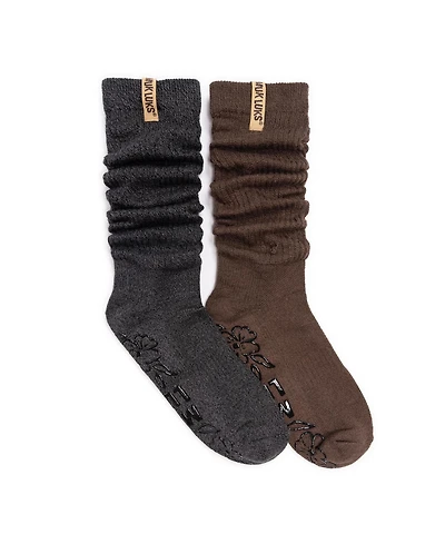 Muk Luks Women's Studio Socks 2 Pair Pack Slouched Socks