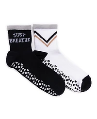 Muk Luks Women's Studio Socks 2 Pair Pack Quarter Crew