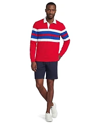 Lands' End Men's Long Sleeve Lightweight Slub Rugby Polo