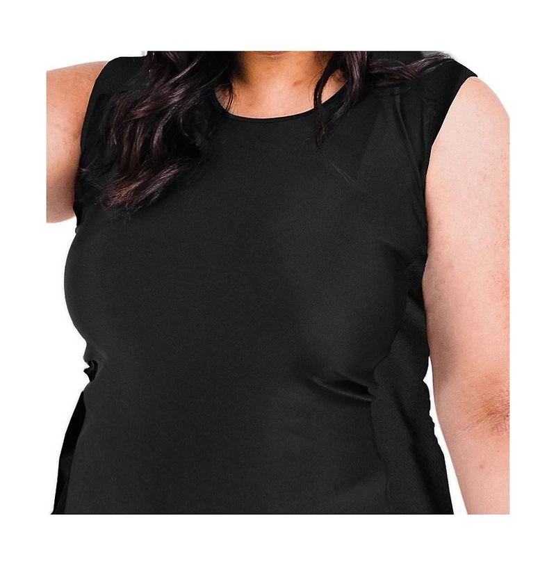 Calypsa Women's Plus Loose Fit Maya Swim Top