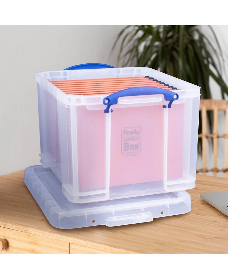 Really Useful Box 32 Liter Storage Container w/Snap Lock Handles, 6 Pack, Clear