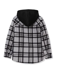 Lands' End Girls Long Sleeve Hooded Flannel