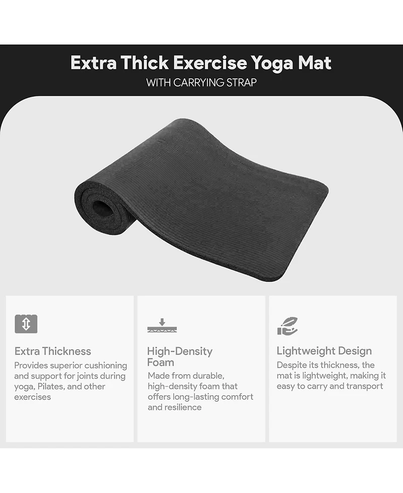 BalanceFrom Yoga Mat, 1" Extra Thick Exercise Pilates Workout Mat