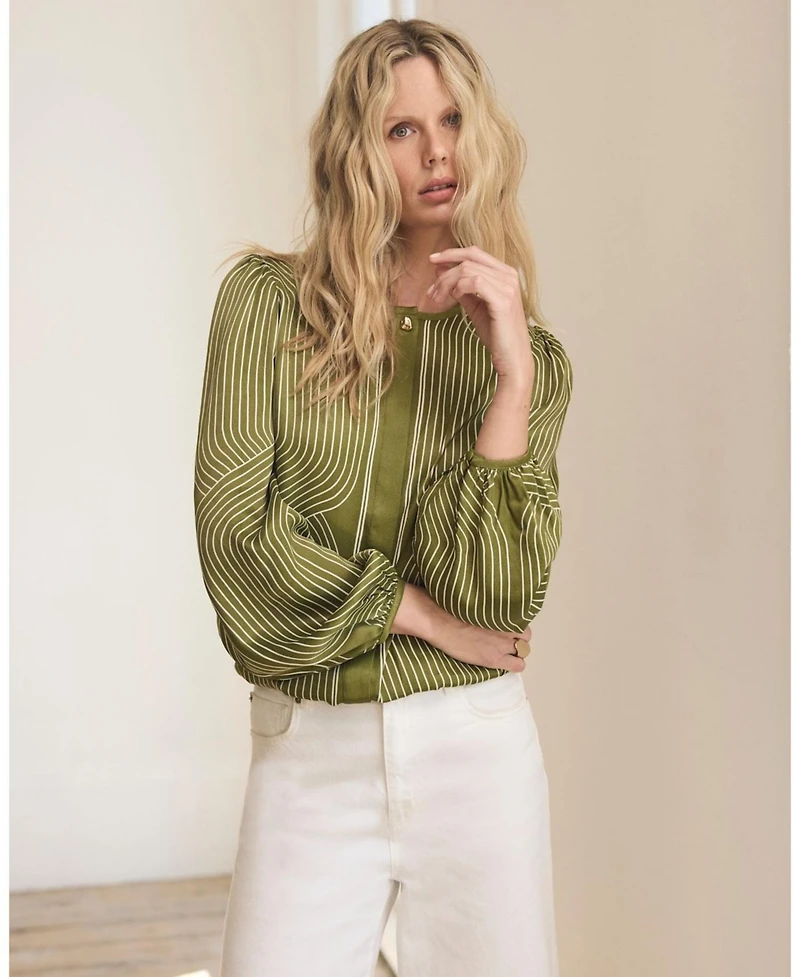 Mint Velvet Women's Satin Printed Blouse