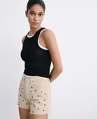 Mango Women's Studded Denim Shorts