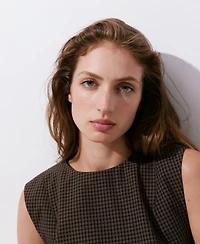 Mango Women's Gingham Check Cottoned Dress